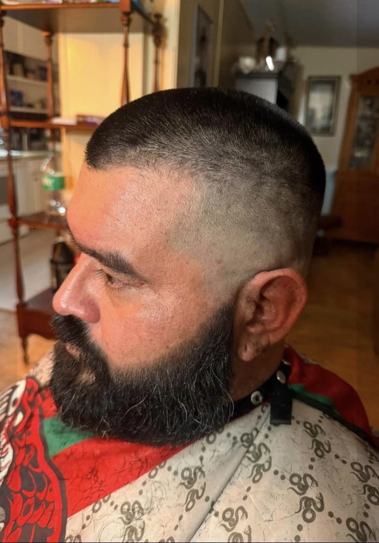 Short haircut and shaped beard by Look Good Feel Good Mobile Barbering